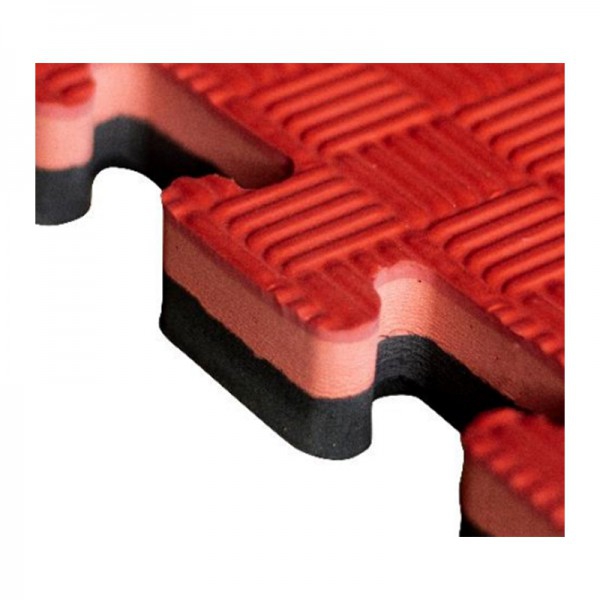 Tatami Puzzle reversible Kinefis  Negro - Rojo(grosor 40 mm y textura cinco líneas)